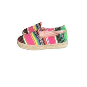 Manebi platform Colorful Striped cotton Espadrille‎ Flats womens 9 NWOB